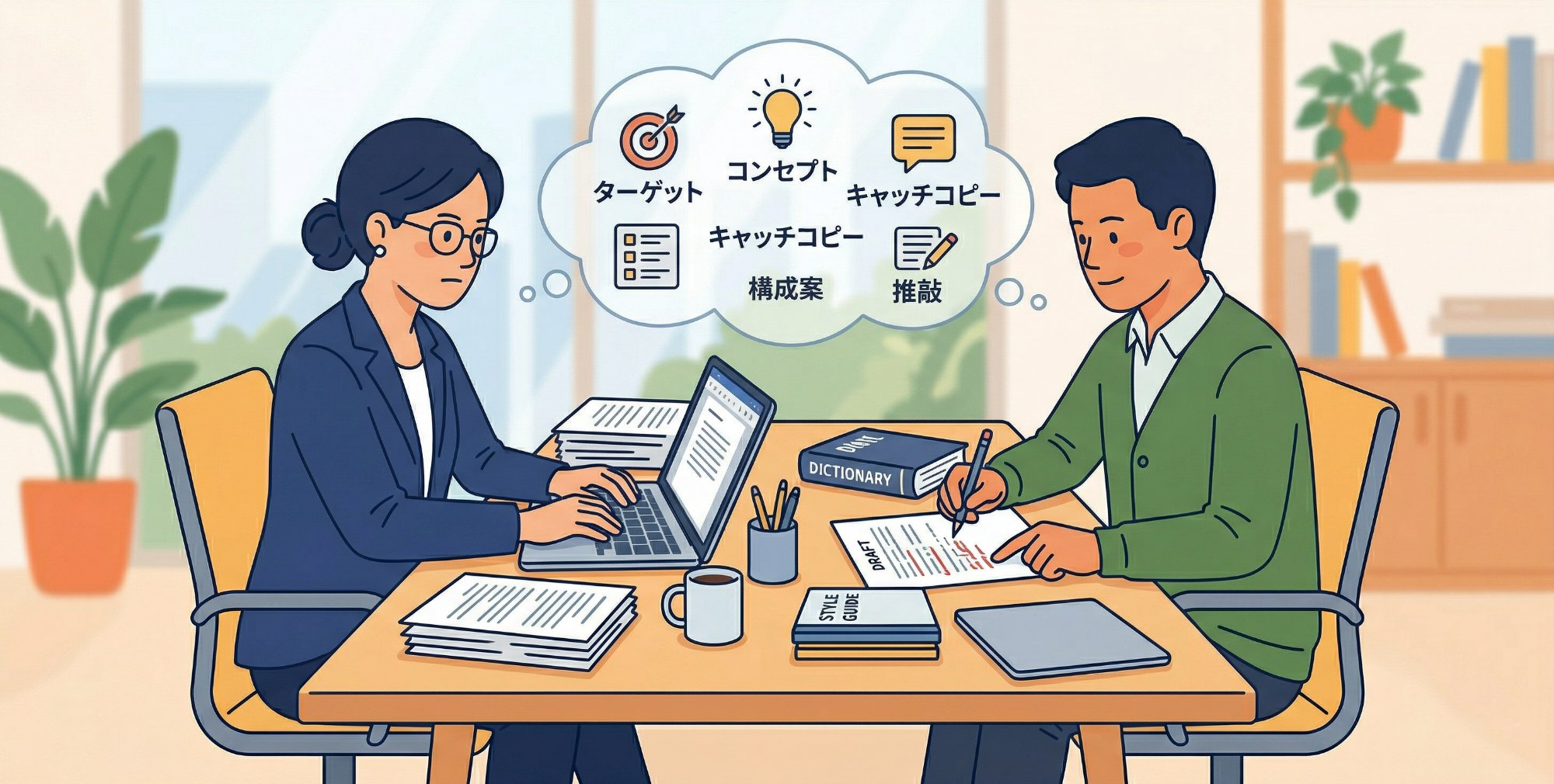 記事・コピー作成の様子