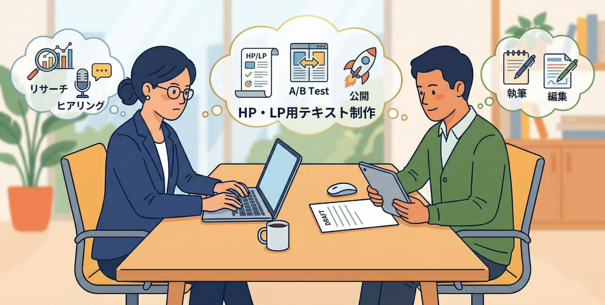 HP・LP用テキスト制作の様子